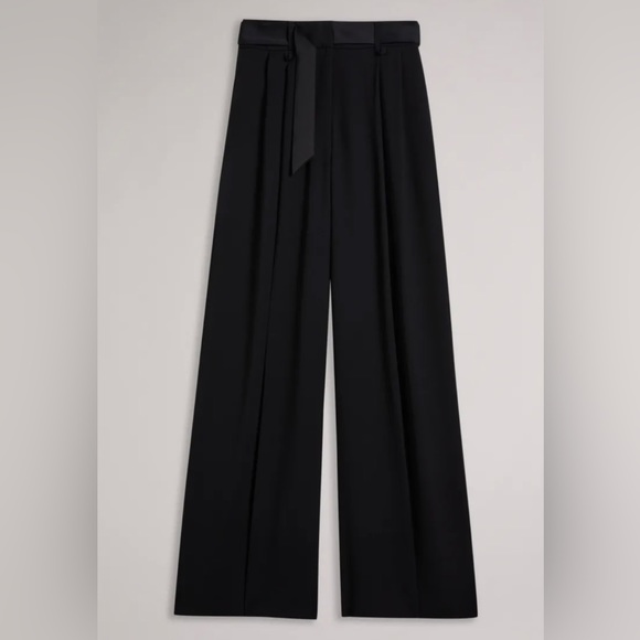 Black Pants, Ted Baker London , 
Wide Leg Trousers With Pleat Detail. - Picture 4 of 13